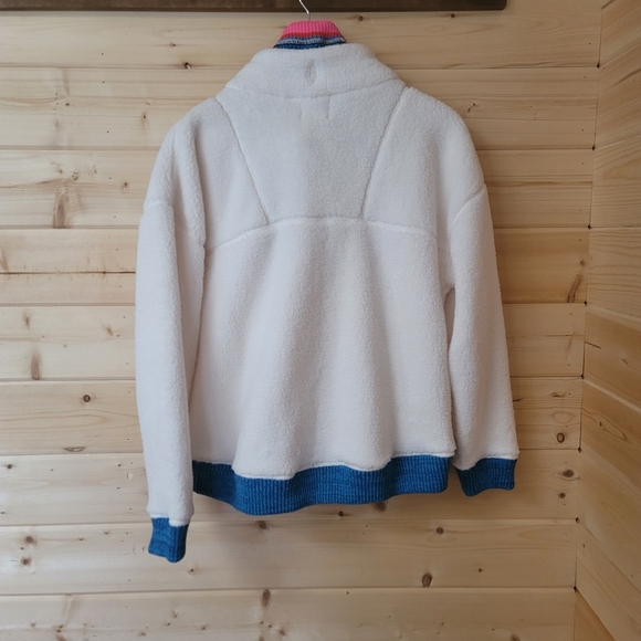 Free People Movement,  Over The Rainbow Fleece, Ivory/Blue/Pink, Size XS - Picture 10 of 12